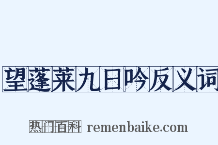 望蓬莱九日吟反义词是什么意思的图片